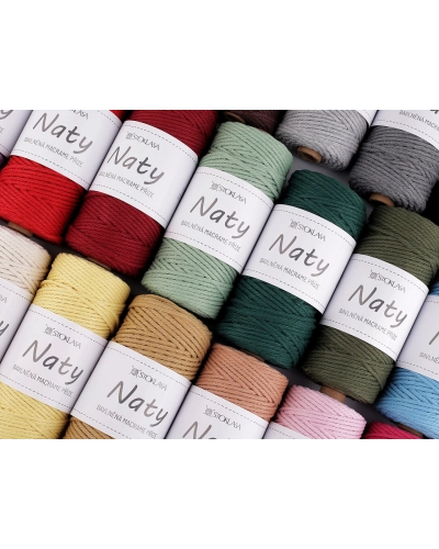 Fire de tricotat din bumbac macrame Naty Ø3 mm - 1 buc. | Mimib