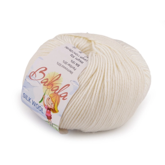 Fire de tricotat din lână, mătăsoasă Babala 50 g - 1 buc. | Mimib