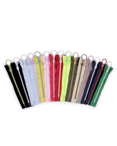 Fermoar din plastic colorat No 5 lungime 15 cm cu cursor decorativ - 1 buc. | Mimib