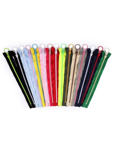 Fermoar din plastic colorat No 5 lungime 25 cm cu cursor decorativ - 1 buc. | Mimib
