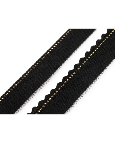 Paspoal / Vipușcă cu strasuri și tul, lățime 15, 20 mm - 1 m | Mimib