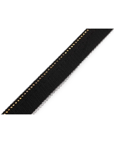 Paspoal / Vipușcă cu strasuri și tul, lățime 15, 20 mm - 1 m | Mimib