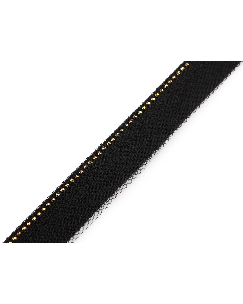 Paspoal / Vipușcă cu strasuri și tul, lățime 15, 20 mm - 1 m | Mimib