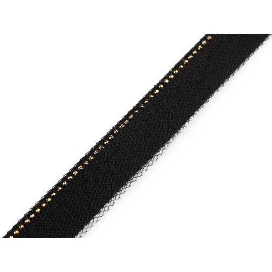 Paspoal / Vipușcă cu strasuri și tul, lățime 15, 20 mm - 1 m | Mimib