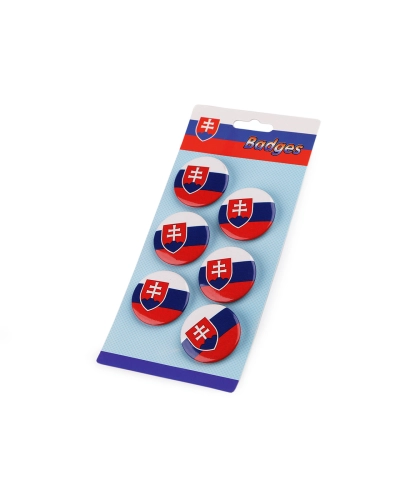Broșă / insignă steagul Republicii Slovace Ø3,5 cm - 6 buc. | Mimib