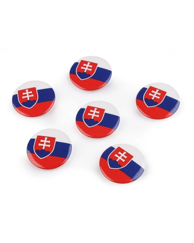 Broșă / insignă steagul Republicii Slovace Ø3,5 cm - 6 buc. | Mimib