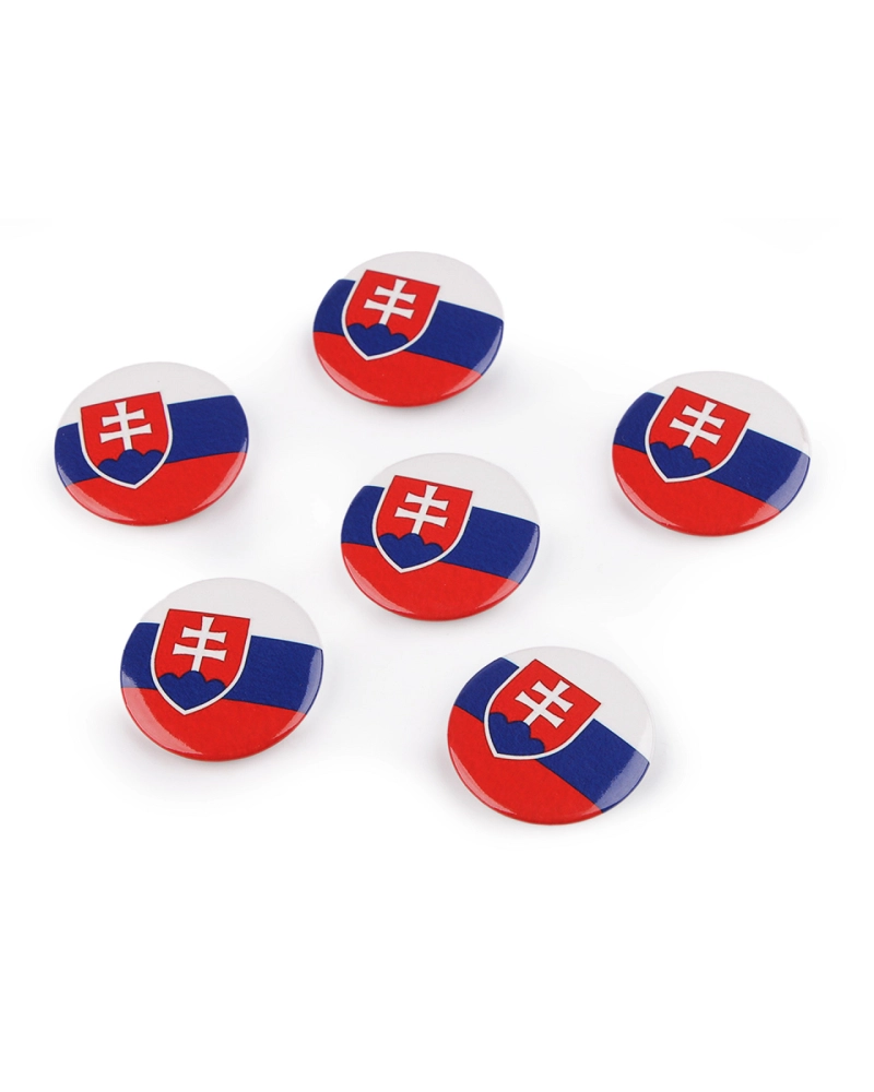 Broșă / insignă steagul Republicii Slovace Ø3,5 cm - 6 buc. | Mimib