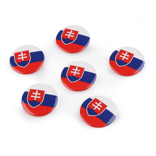 Broșă / insignă steagul Republicii Slovace Ø3,5 cm - 6 buc. | Mimib