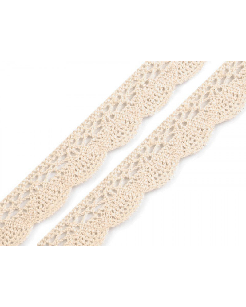 Dantelă bumbac croşetată, lățime 22 mm | Mimib Dantelă bumbac croşetată, lățime 22 mm | Mimib