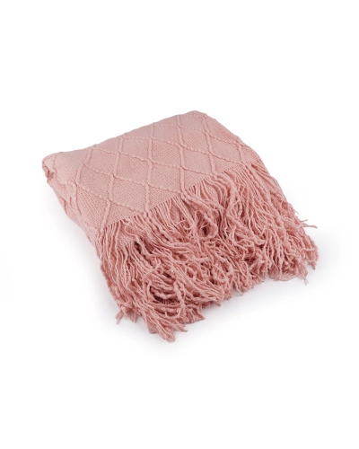 Pătură tricotată / pled cu franjuri 130x155 cm - 1 buc. | Mimib