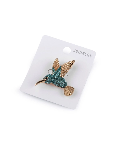 Brošňa s brúsenými kamienkami kolibrík - 1 ks | Mimib