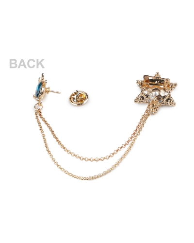 Brošňa / spona dragún s brúsenými kamienkami vločka a sob - 1 ks | Mimib