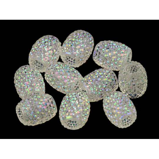 Mărgele ovale cu gaură mare, 13x15 mm | Mimib
