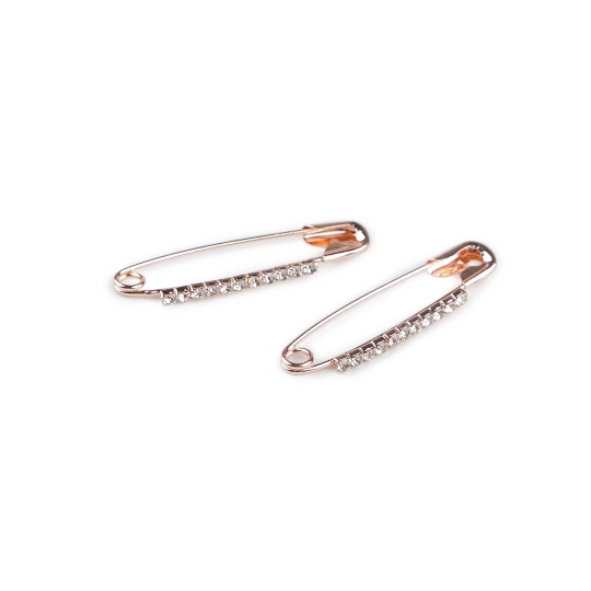 Ac de siguranță decorativ cu strasuri, lungime 39 mm - 12 buc. | Mimib