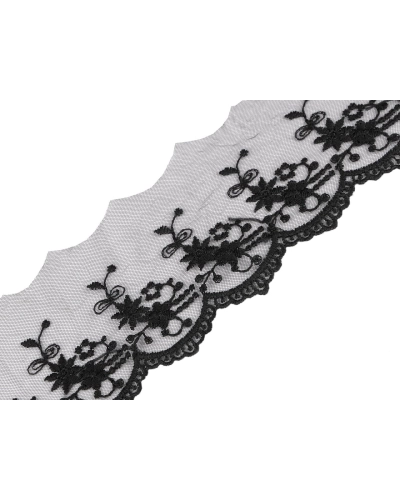 Dantelă brodată pe organza, lățime 70 mm - 13.5 m | Mimib