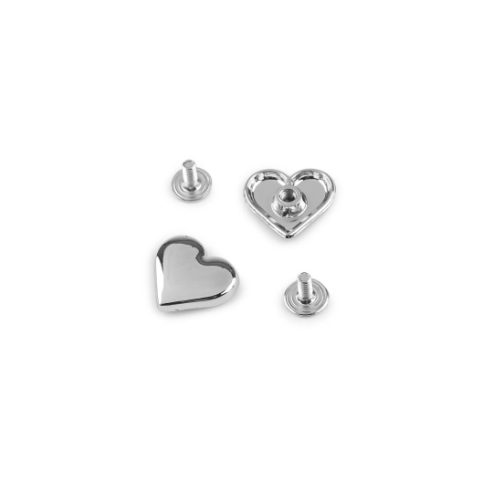 Șurub nit pentru șelărie, inimă 15x14 mm - 7 pereche | Mimib