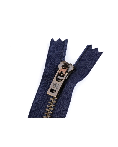Fermoar metalic YKK No 5 lungime 18 cm alamă veche (blugi) - 1 buc.