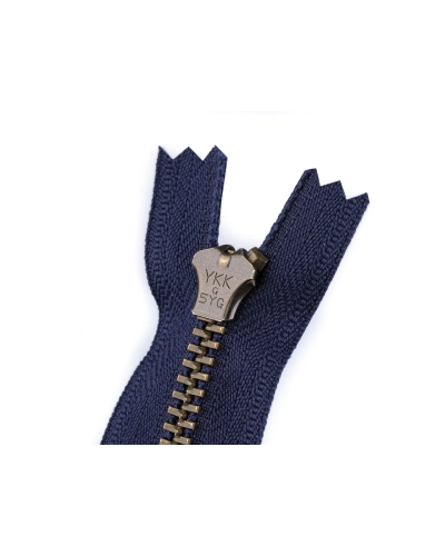 Fermoar metalic YKK No 5 lungime 18 cm alamă veche (blugi) - 1 buc. | Mimib