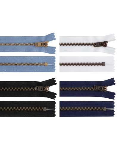 Fermoar metalic YKK No 5 lungime 18 cm alamă veche (blugi) - 1 buc. | Mimib