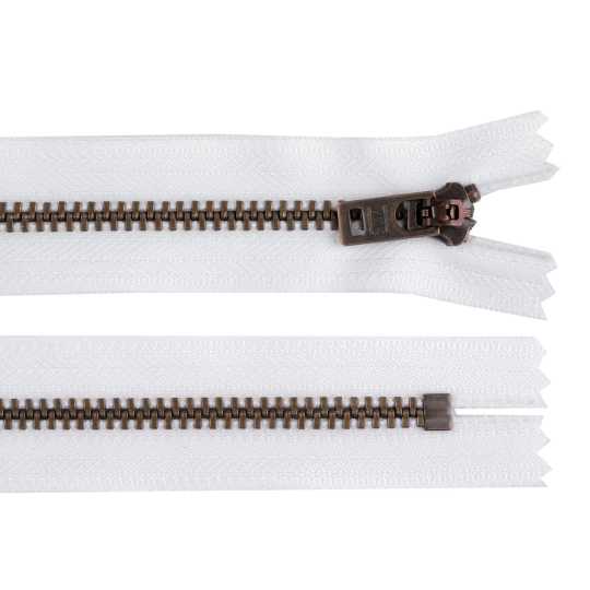 Fermoar metalic YKK No 5 lungime 18 cm alamă veche (blugi) - 1 buc. | Mimib