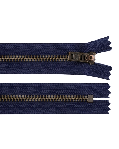 Fermoar metalic YKK No 5 lungime 18 cm alamă veche (blugi) - 1 buc. | Mimib