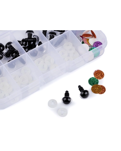 Set de ochi pentru figurine cu sclipici Ø10, 12 mm - 1 set | Mimib