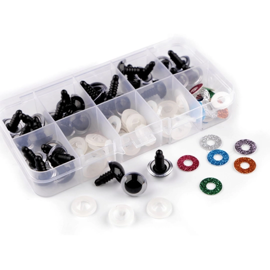 Set de ochi pentru figurine cu sclipici Ø14, 16 mm - 1 set | Mimib