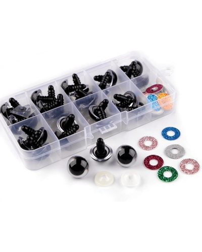 Set de ochi pentru figurine cu sclipici Ø14, 16 mm - 1 set | Mimib