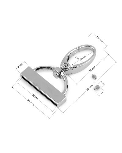Carabină cu capăt pentru chingă lățime 30 mm - 2 buc. | Mimib
