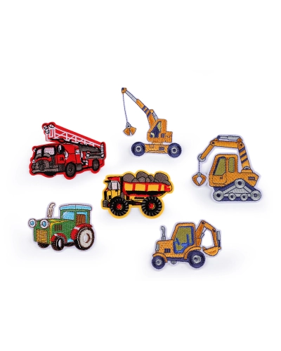 Aplicatii termoadezive tractor, macara, mașină, excavator, pompieri - 10 buc. | Mimib