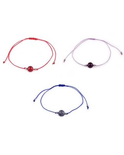 Brățară Shamballa cu mărgele minerale - 1 buc. | Mimib