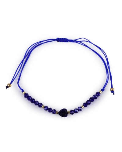 Brățară Shamballa cu inimă și strasuri efect AB - 1 buc. | Mimib