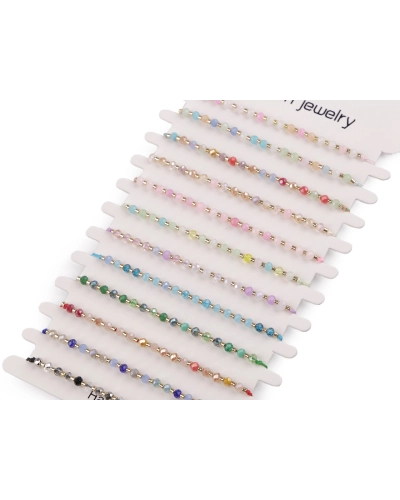 Brățară Shamballa cu mărgele fațetate și efect AB - 1 buc. | Mimib