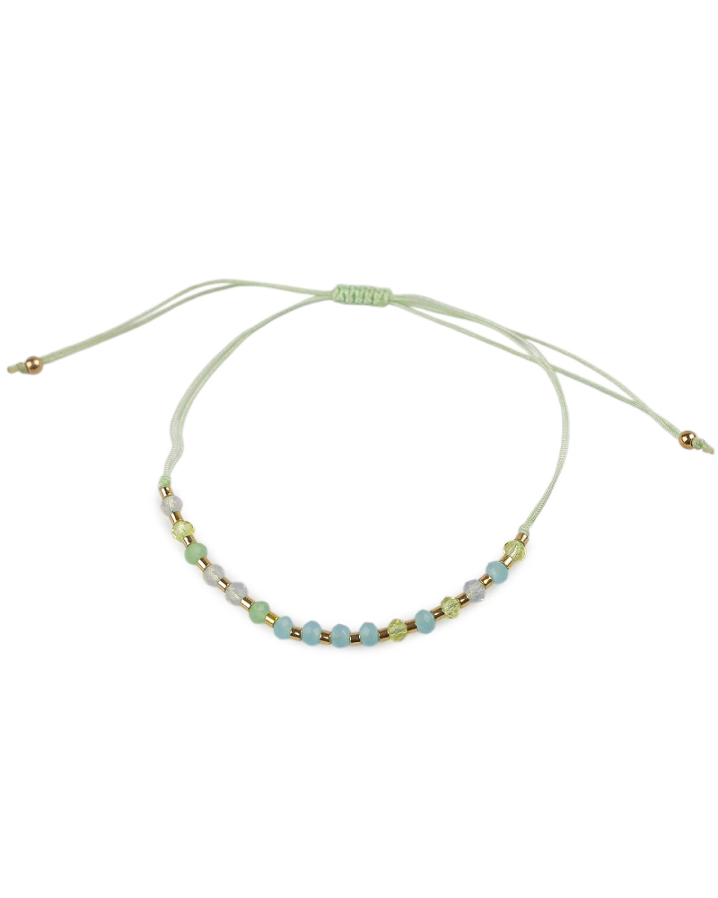 Brățară Shamballa cu mărgele fațetate și efect AB - 1 buc. | Mimib