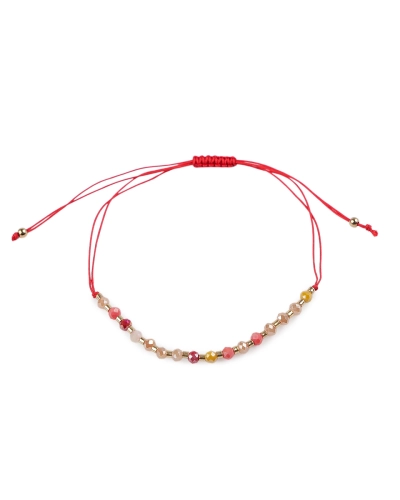 Brățară Shamballa cu mărgele fațetate și efect AB - 1 buc. | Mimib