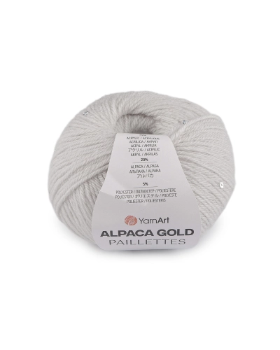 Fir de tricotat Alpaca Gold cu paiete 50 g - 1 buc. | Mimib
