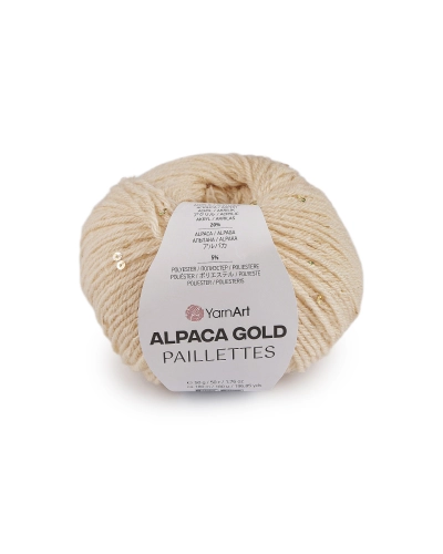 Fir de tricotat Alpaca Gold cu paiete 50 g - 1 buc. | Mimib
