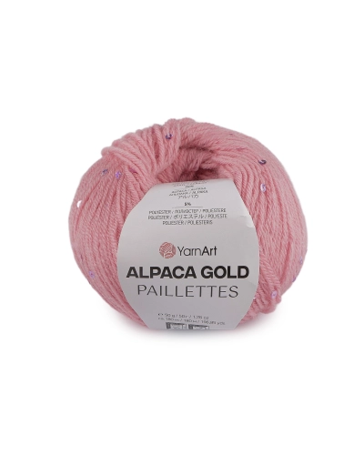 Fir de tricotat Alpaca Gold cu paiete 50 g - 1 buc. | Mimib