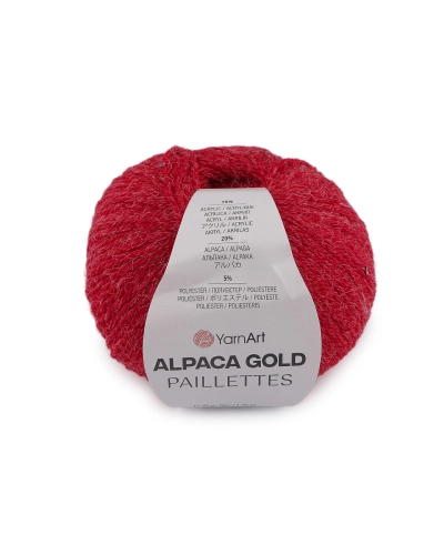 Fir de tricotat Alpaca Gold cu paiete 50 g - 1 buc. | Mimib