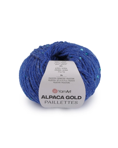 Fir de tricotat Alpaca Gold cu paiete 50 g - 1 buc. | Mimib