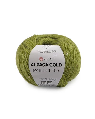 Fir de tricotat Alpaca Gold cu paiete 50 g - 1 buc. | Mimib