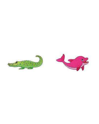 Aplicație termoadezivă broască țestoasă, crocodil, delfin, rechin - 1 buc. | Mimib
