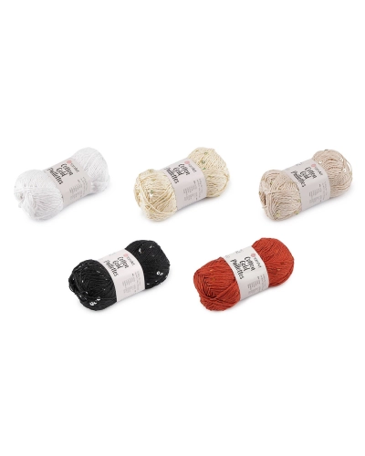 Pletacia priadza Cotton Gold Paillettes s flitrami 50 g - 1 ks | Mimib