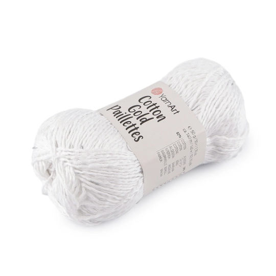 Pletacia priadza Cotton Gold Paillettes s flitrami 50 g - 1 ks | Mimib