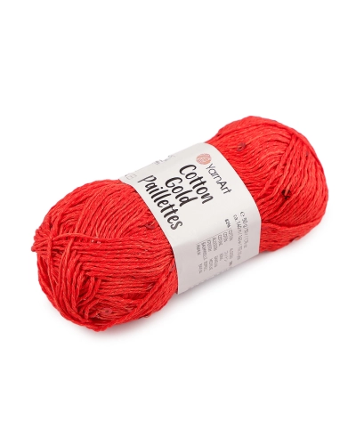 Pletacia priadza Cotton Gold Paillettes s flitrami 50 g - 1 ks | Mimib