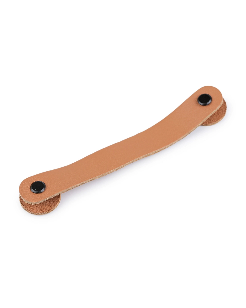 Kožené ucho / úchytka na košíky a veká so skrutkovacím nitom 2x15 cm - 1 ks | Mimib