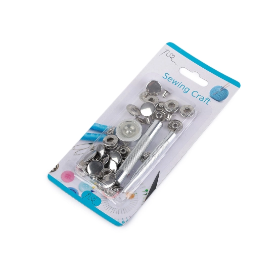 Capse Wuk Ø15 mm pentru țesături de grosime medie, cu aplicator manual metalic - 1 set | Mimib
