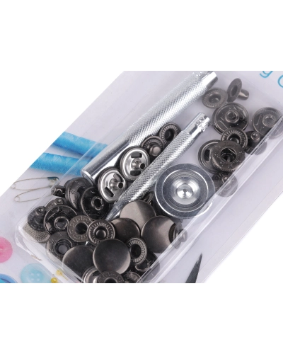 Capse Wuk Ø15 mm pentru țesături de grosime medie, cu aplicator manual metalic - 1 set | Mimib