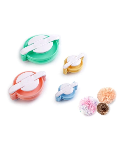 Set confecţionat pompoane, 4 dimeniuni - 1 set | Mimib