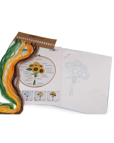 Set cadou pentru broderie cu motiv preimprimat - 1 set | Mimib